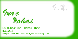 imre mohai business card